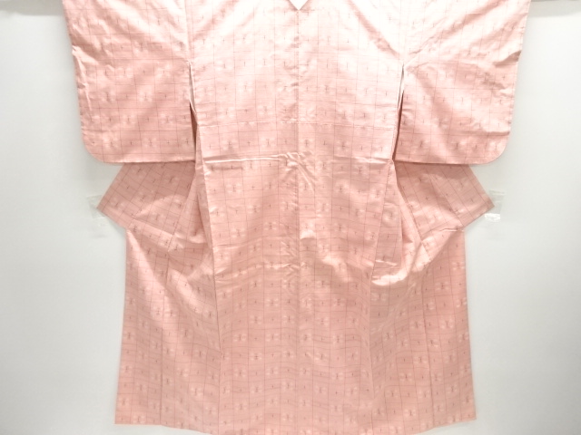 JAPANESE KIMONO / ANTIQUE ENSEMBLE KIMONO / WOVEN GRID